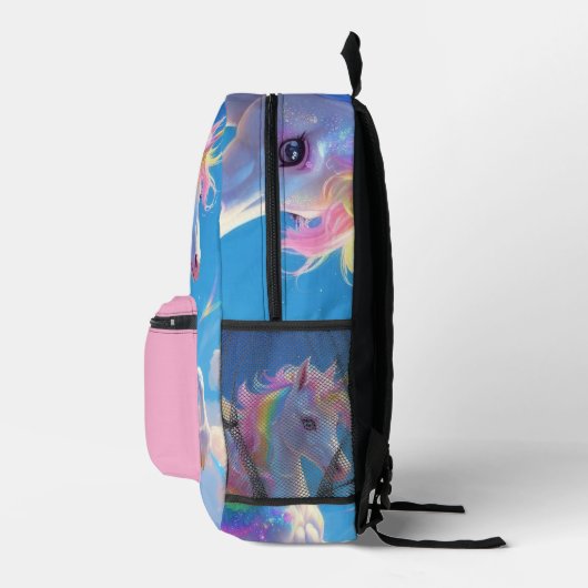 Rainbow Winged Prancing Unicorn  Bedruckter Rucksack (Rechts)