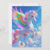 Rainbow Winged Prancing Unicorn Dankeskarte (Vorderseite)
