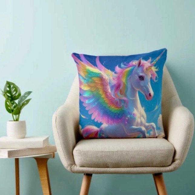 Rainbow Winged Prancing Unicorn Kissen (Von Creator hochgeladen)