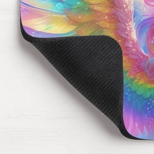 Rainbow Winged Prancing Unicorn Mousepad (Ecke)