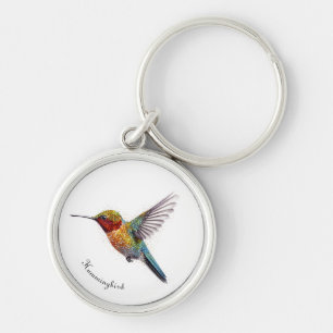 Rainbow Wings: Lebendige Kolibri-Kunst, individuel Schlüsselanhänger