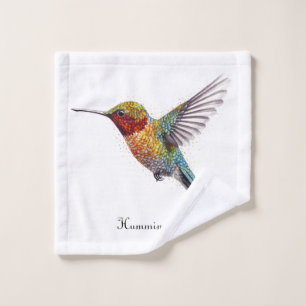 Rainbow Wings: Lebendige Kolibri-Kunst, individuel Waschlappen