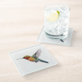 Rainbow Wings: Lebhafte Hummingbird Art Glasuntersetzer (Schrägansicht)