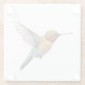 Rainbow Wings: Lebhafte Hummingbird Art Glasuntersetzer (Rückseite)