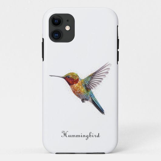 Rainbow Wings: Lebhafte Hummingbird Art, kundenspe Case-Mate iPhone Hülle (Rückseite)