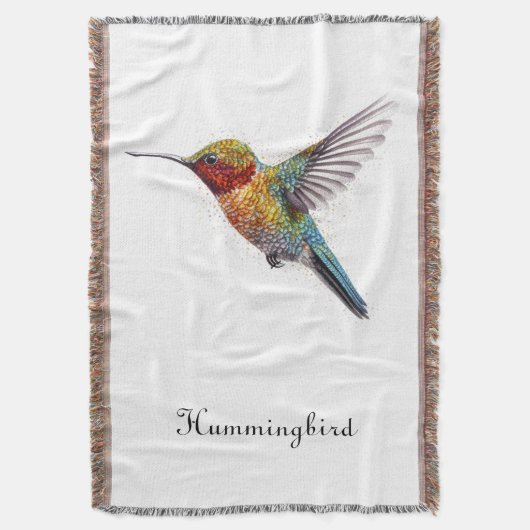 Rainbow Wings: Lebhafte Hummingbird Art, kundenspe Decke (Vorderseite Vertikal)