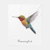 Rainbow Wings: Lebhafte Hummingbird Art, kundenspe Fleecedecke (Vorderseite)
