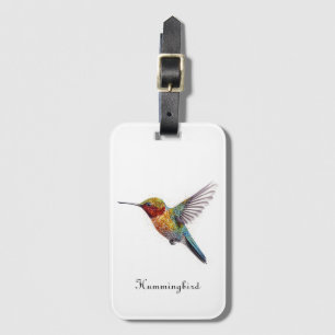 Rainbow Wings: Lebhafte Hummingbird Art, kundenspe Gepäckanhänger