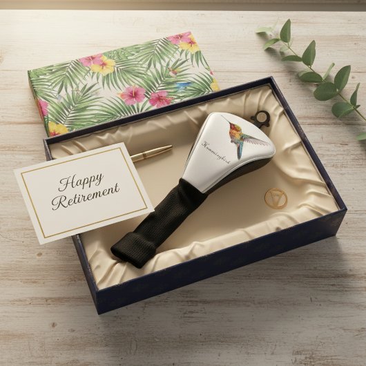 Rainbow Wings: Lebhafte Hummingbird Art, kundenspe Golf Headcover