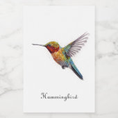 Rainbow Wings: Lebhafte Hummingbird Art, kundenspe Lebensmitteletikett (Einzelnes Label)