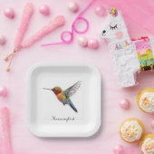 Rainbow Wings: Lebhafte Hummingbird Art, kundenspe Pappteller (Party)