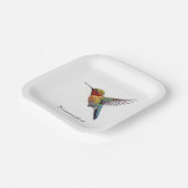 Rainbow Wings: Lebhafte Hummingbird Art, kundenspe Pappteller (Gewinkelt)