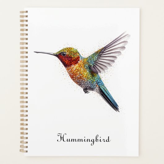 Rainbow Wings: Lebhafte Hummingbird Art, kundenspe Planer (Vorderseite)