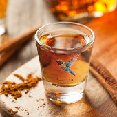 Rainbow Wings: Lebhafte Hummingbird Art, kundenspe Schnapsglas