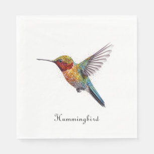 Rainbow Wings: Lebhafte Hummingbird Art, kundenspe Serviette