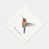 Rainbow Wings: Lebhafte Hummingbird Art, kundenspe Serviette (Ecke)