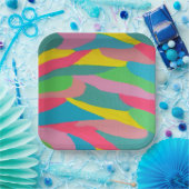 Rainbow-Wirbel Abstrakt Pappteller (Party)