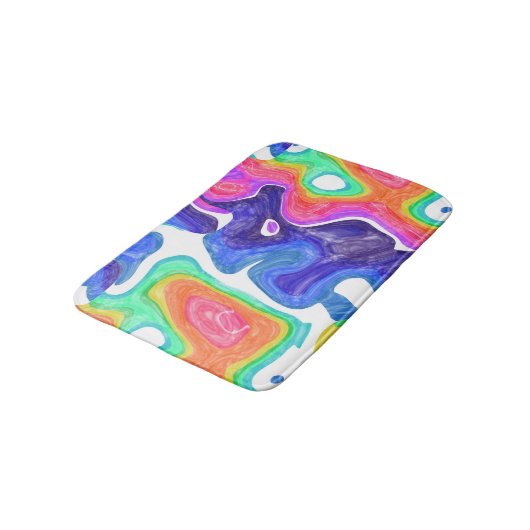 Rainbow-Wirbel Badematte (Schrägansicht)