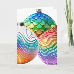 Rainbow Wirbel Christmas Bauble Digital Art Feiertagskarte