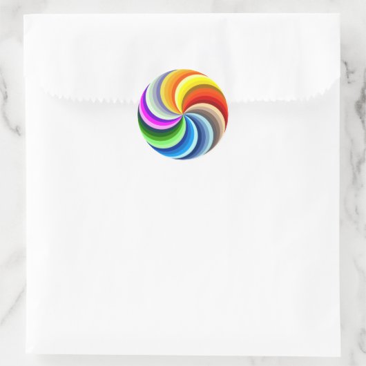 Rainbow-Wirbel Runder Aufkleber (Tasche)