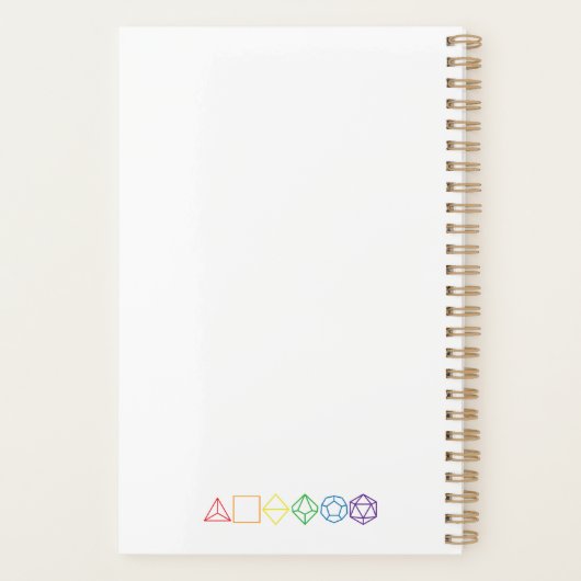 Rainbow Wireframe Dice Planer (Rückseite)