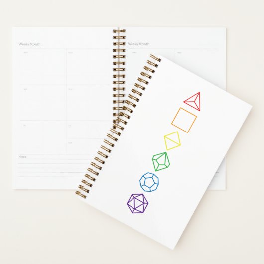 Rainbow Wireframe Dice Planer (Anzeige)