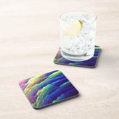 Rainbow Wispy Feather Mountains Untersetzer Set vo (Rechte Seite)