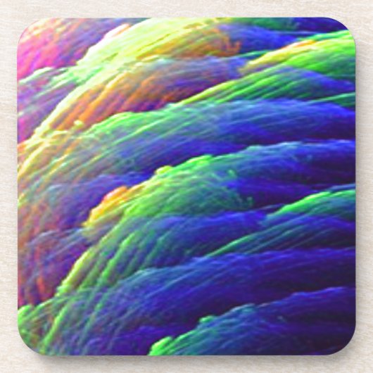 Rainbow Wispy Feather Mountains Untersetzer Set vo (Vorderseite)