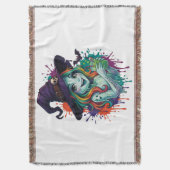 Rainbow Witch – Spooky & Colorful Magic Decke (Vorderseite Vertikal)