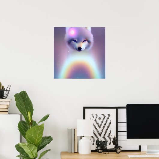 Rainbow Wolf Baby Poster (Heimbüro)