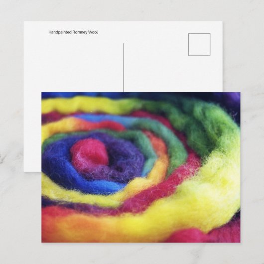Rainbow Wool Handspun Fotografie Postkarte (Vorne/Hinten)