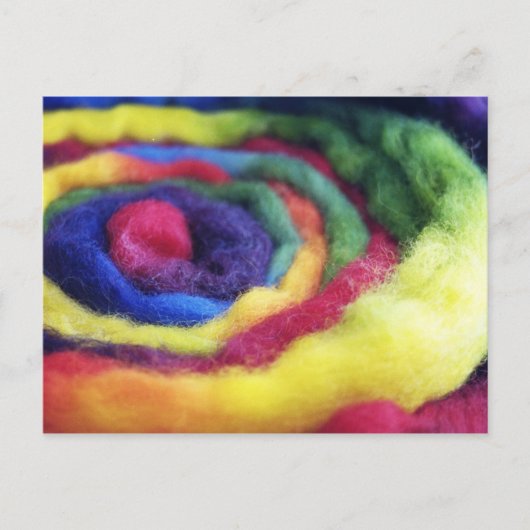 Rainbow Wool Handspun Fotografie Postkarte (Vorderseite)