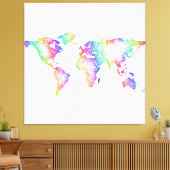 Rainbow World-Karte Leinwanddruck (Insitu (Wohnzimmer))