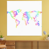Rainbow World-Karte Leinwanddruck (Insitu (Wohnzimmer))