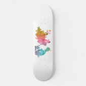 Rainbow World Map Skateboard - Farbenfrohe Reise (Vorderseite)