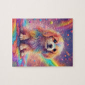 Rainbow World Niedlicher farbiger Hund Puzzle (Horizontal)