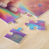 Rainbow World Niedlicher farbiger Hund Puzzle (Seite)