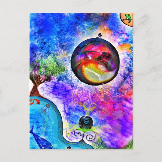 Rainbow World Postkarte (Vorderseite)