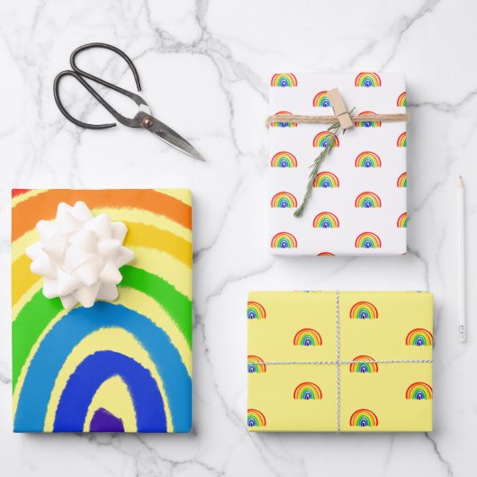 Rainbow Wrapping Paper Geschenkpapier Set (Vorderseite)