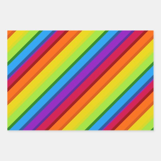 Rainbow Wrapping Paper Sheets mit mehrfarbigen Str Geschenkpapier Set (Vorderseite)