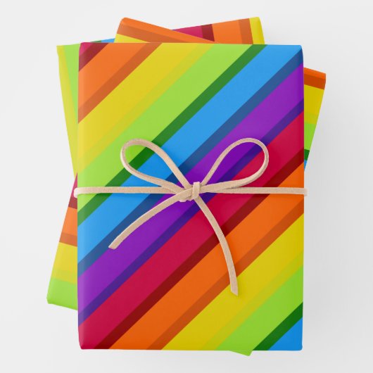 Rainbow Wrapping Paper Sheets mit mehrfarbigen Str Geschenkpapier Set (Beispiel)