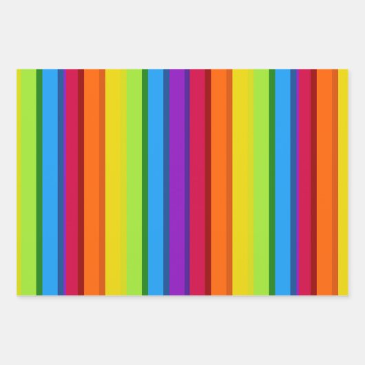 Rainbow Wrapping Paper Sheets mit mehrfarbigen Str Geschenkpapier Set (Vorderseite 3)
