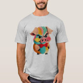 Rainbow Wrath Pig Tee – Multicolor Angry Pig Carto (Vorderseite)