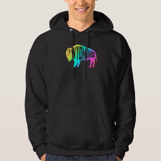 Rainbow Wyoming Buffalo Bison Hoodie (Vorderseite)