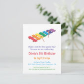 Rainbow Xylophone Kids Music Themed Geburtstagspar Einladung (Stehend Vorderseite)