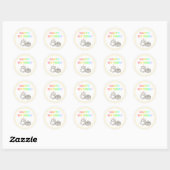 Rainbow&Yellow Birthday Classic Round Sticker (Blatt)