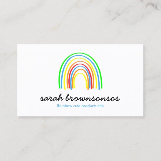 Rainbow Yellow Blue Red Orange Kids Visitenkarte (Vorderseite)