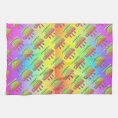 Rainbow Yellow Cup Saucer Geschirrtuch (Horizontal)