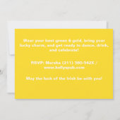 Rainbow Yellow & Green Clover Drink Irish Einladung (Rückseite)