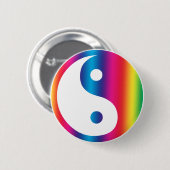 Rainbow Yin Yang Button (Vorne & Hinten)